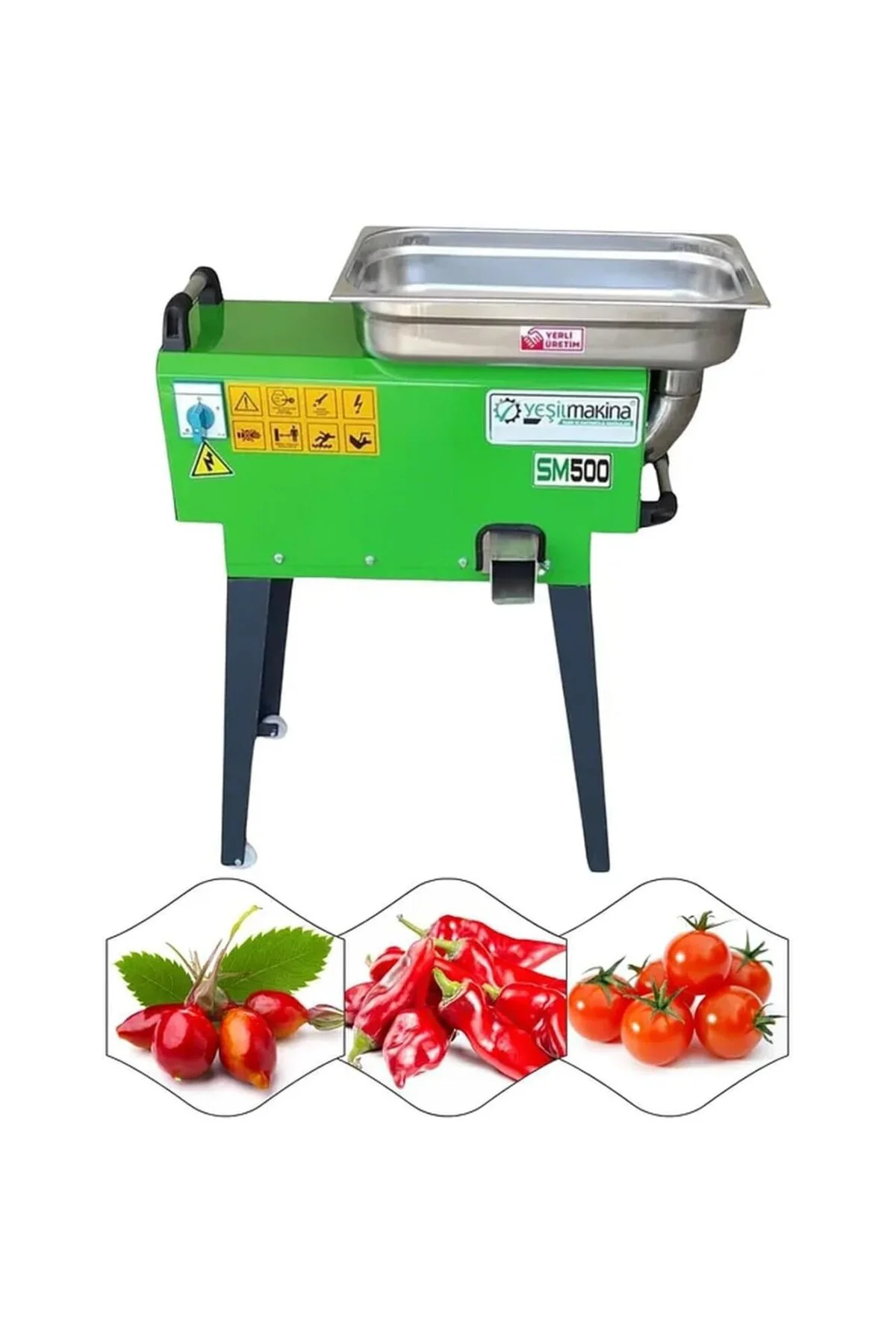 Yeşil SM500 220w 3 hp 500kg/s Salça Makinası