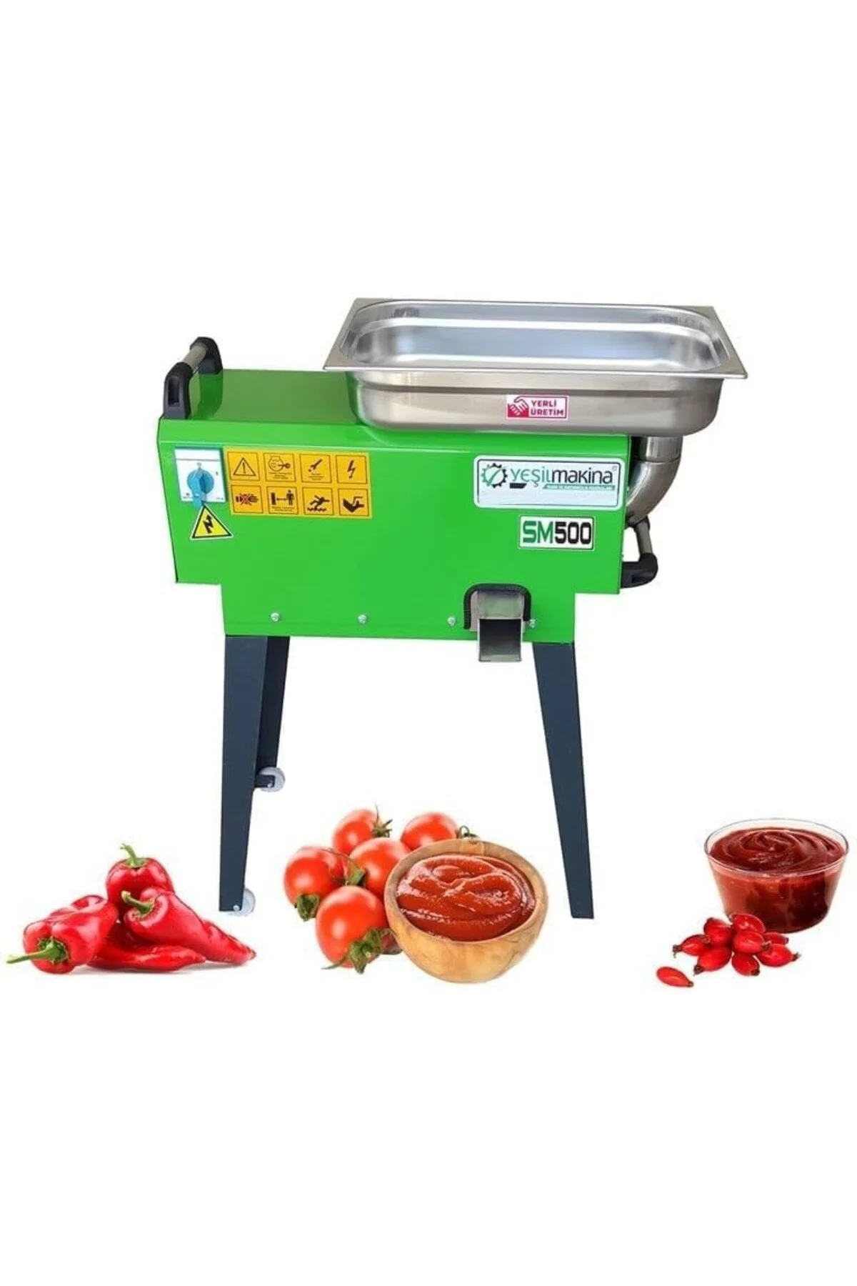 Yeşil SM500 220w 3 hp 500kg/s Salça Makinası