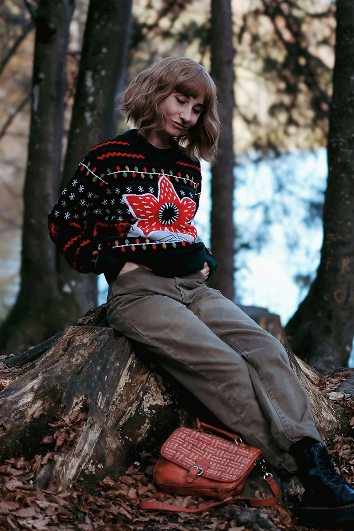 Yeşil Stranger Things Demogorgon Knitted Unisex Kazak Yeşil Stranger Things Demogorgon Knitted Unisex Kazak