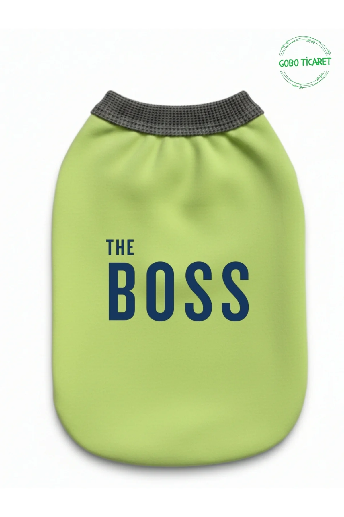 Yeşil The Boss (Patron) Yazılı Kedi ve Köpek Kıyafeti Tişörtü Elb