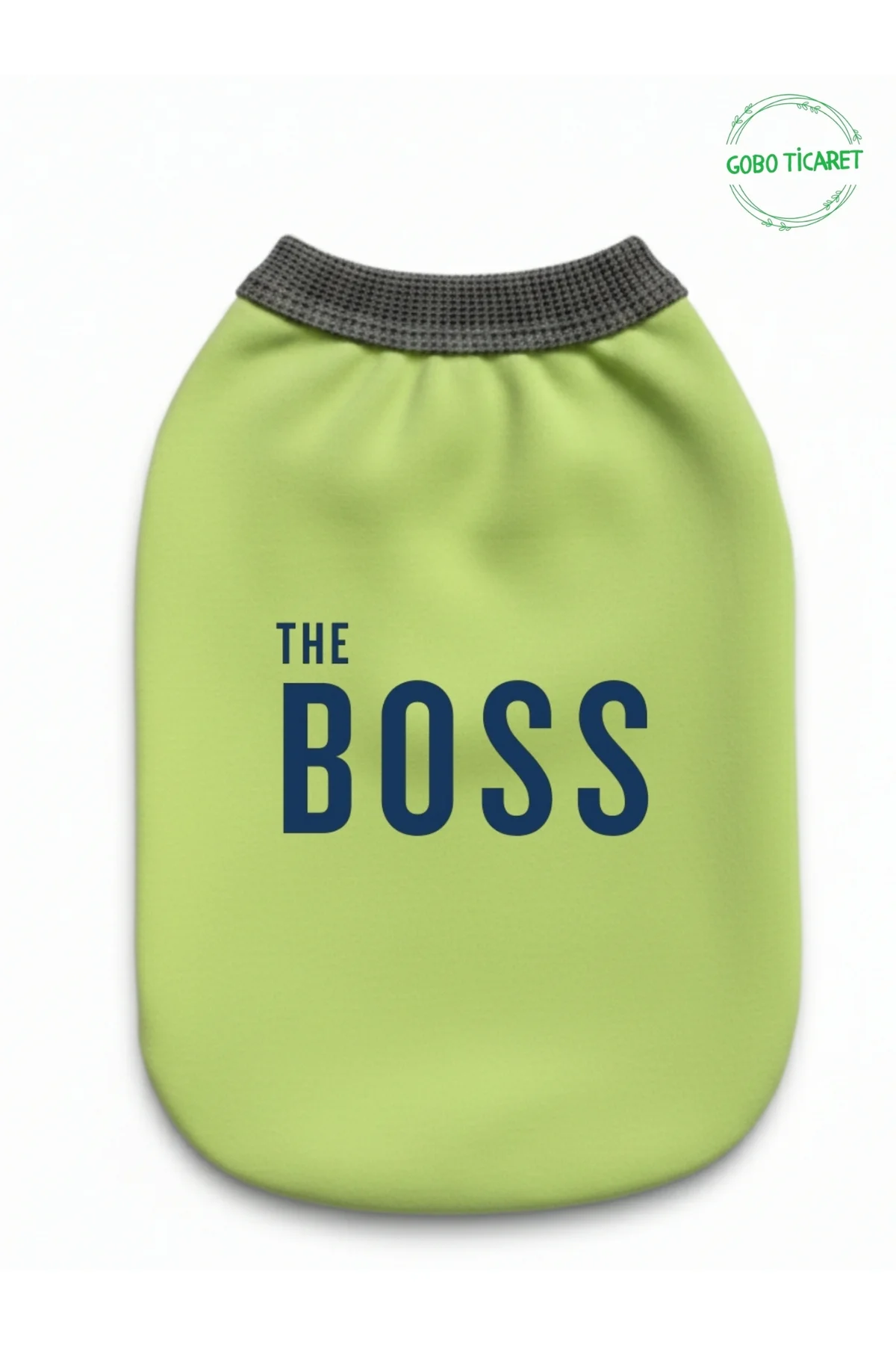 Yeşil The Boss (Patron) Yazılı Kedi ve Köpek Kıyafeti Tişörtü Elb
