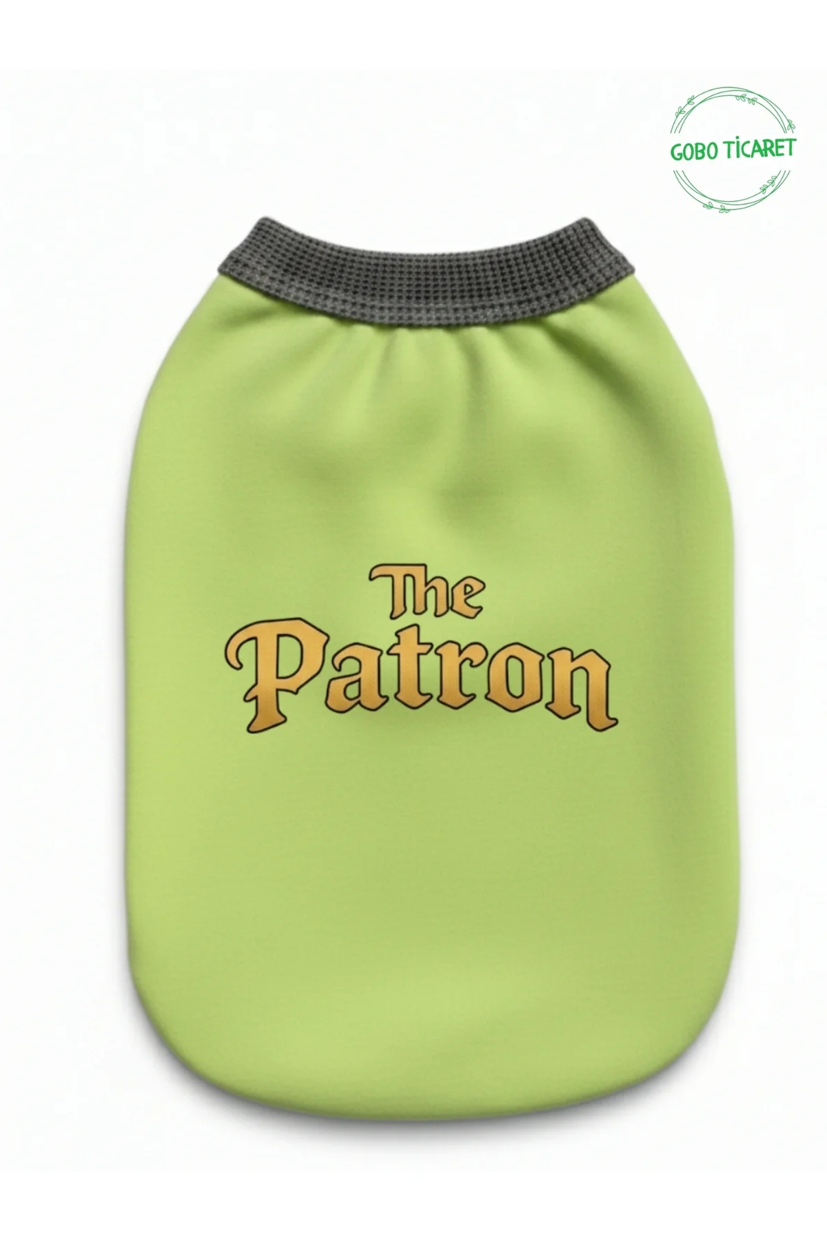 Yeşil The Patron Yazılı Kedi ve Köpek Kıyafeti Tişörtü Elbisesi M
