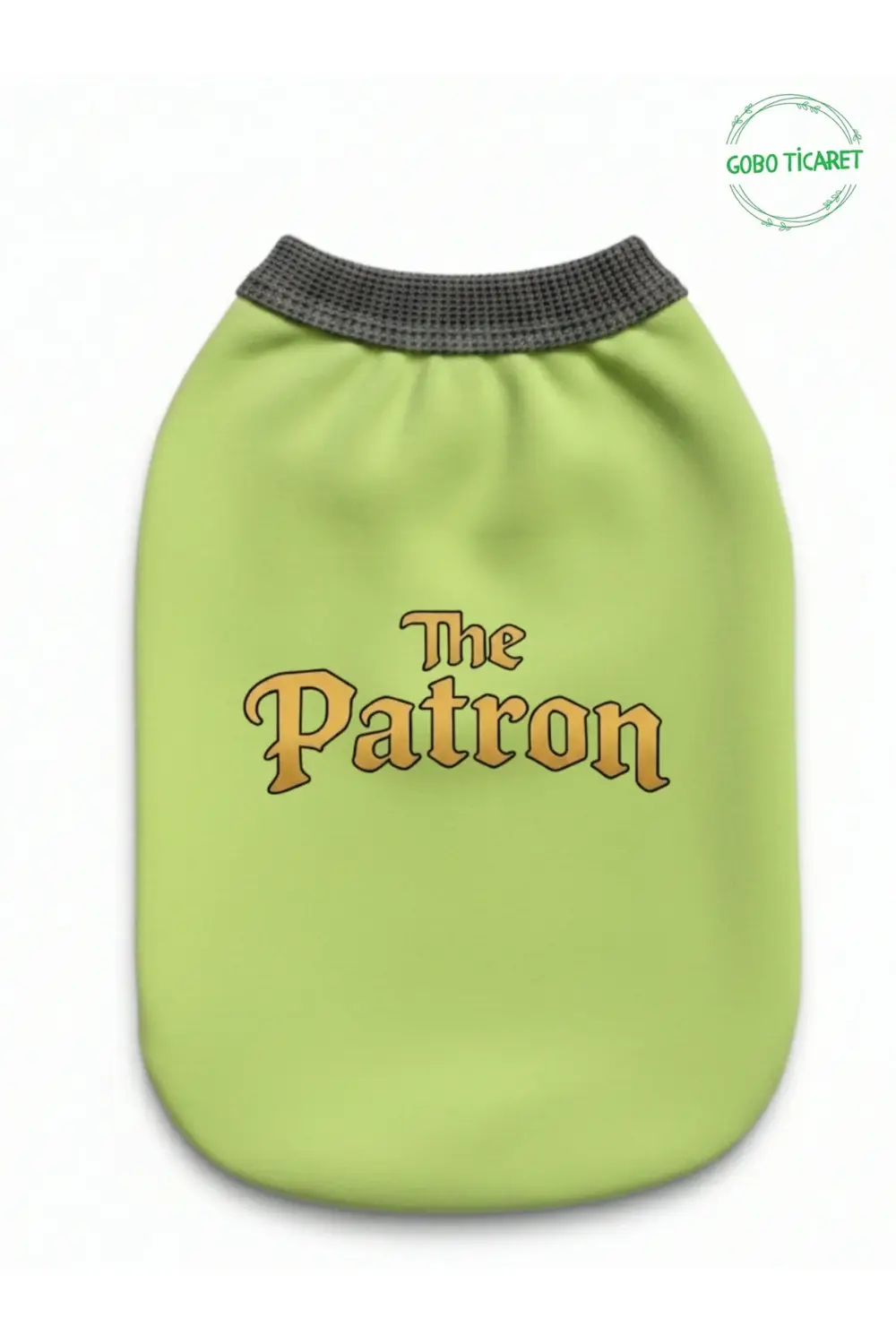 Yeşil The Patron Yazılı Kedi ve Köpek Kıyafeti Tişörtü Elbisesi X