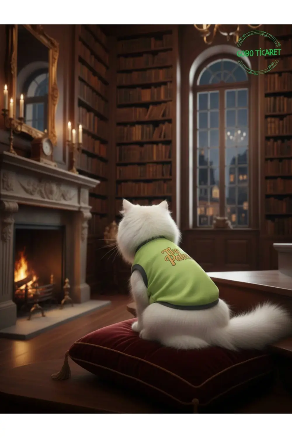 Yeşil The Patron Yazılı Kedi ve Köpek Kıyafeti Tişörtü Elbisesi X