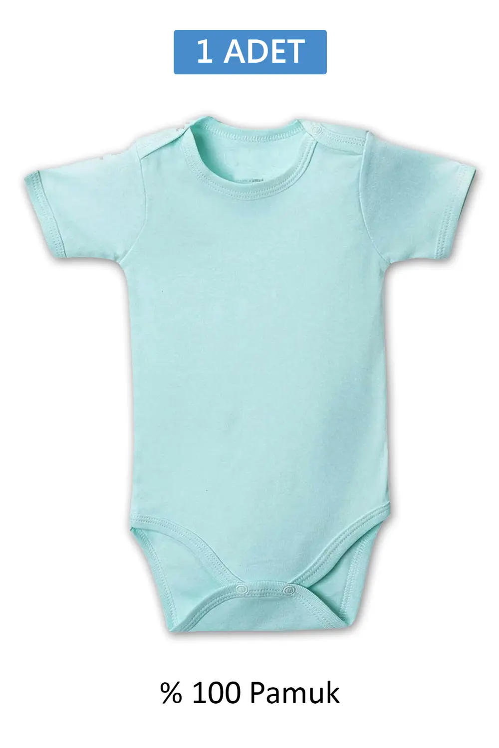 Yeşil Yarım Kol Body Zıbın 7-12 YAŞ Çocuklar İçin (1 ADET) Alttan