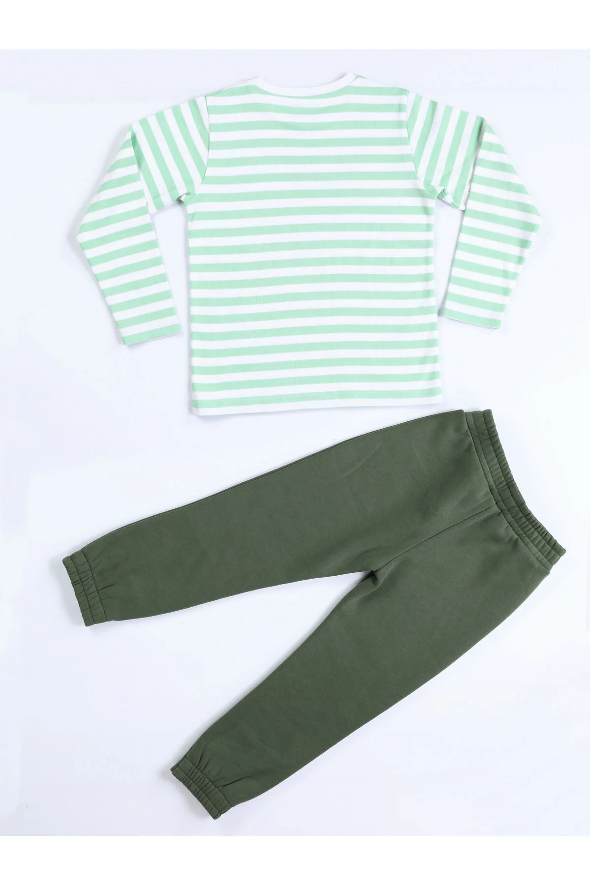 Yeşil Yazılı Dino Jogger +T-shirt Takım