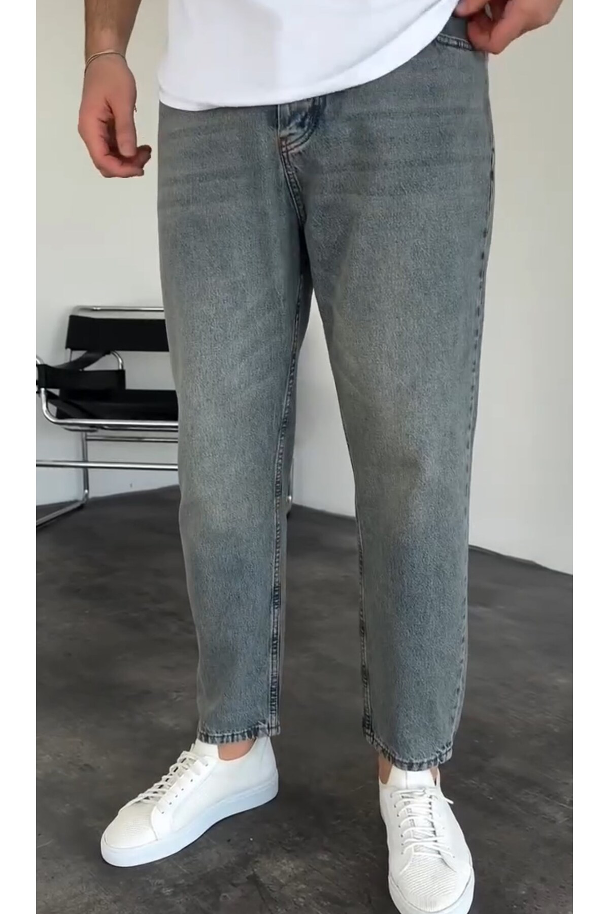 Yeşil Yıkamalı Boyfriend Pantolon 596