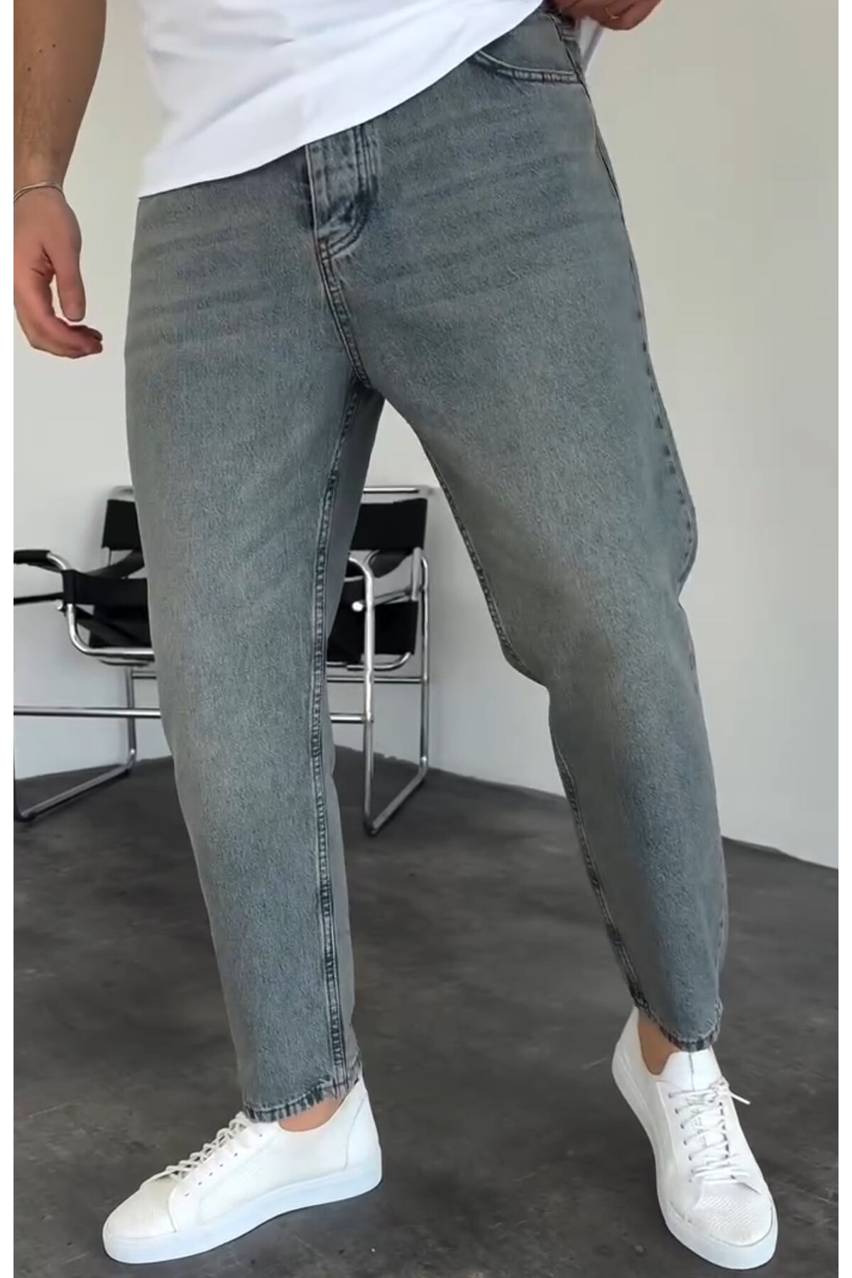 Yeşil Yıkamalı Boyfriend Pantolon 596