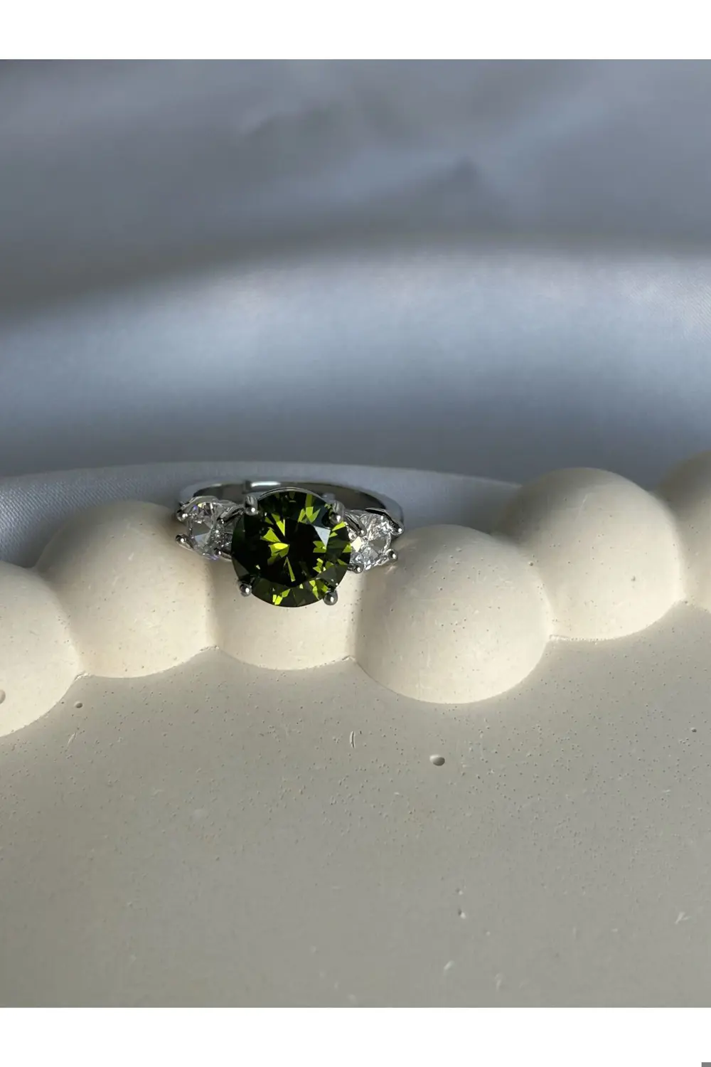 Atelier Emine Yeşil Zirkon Taş Yüzük