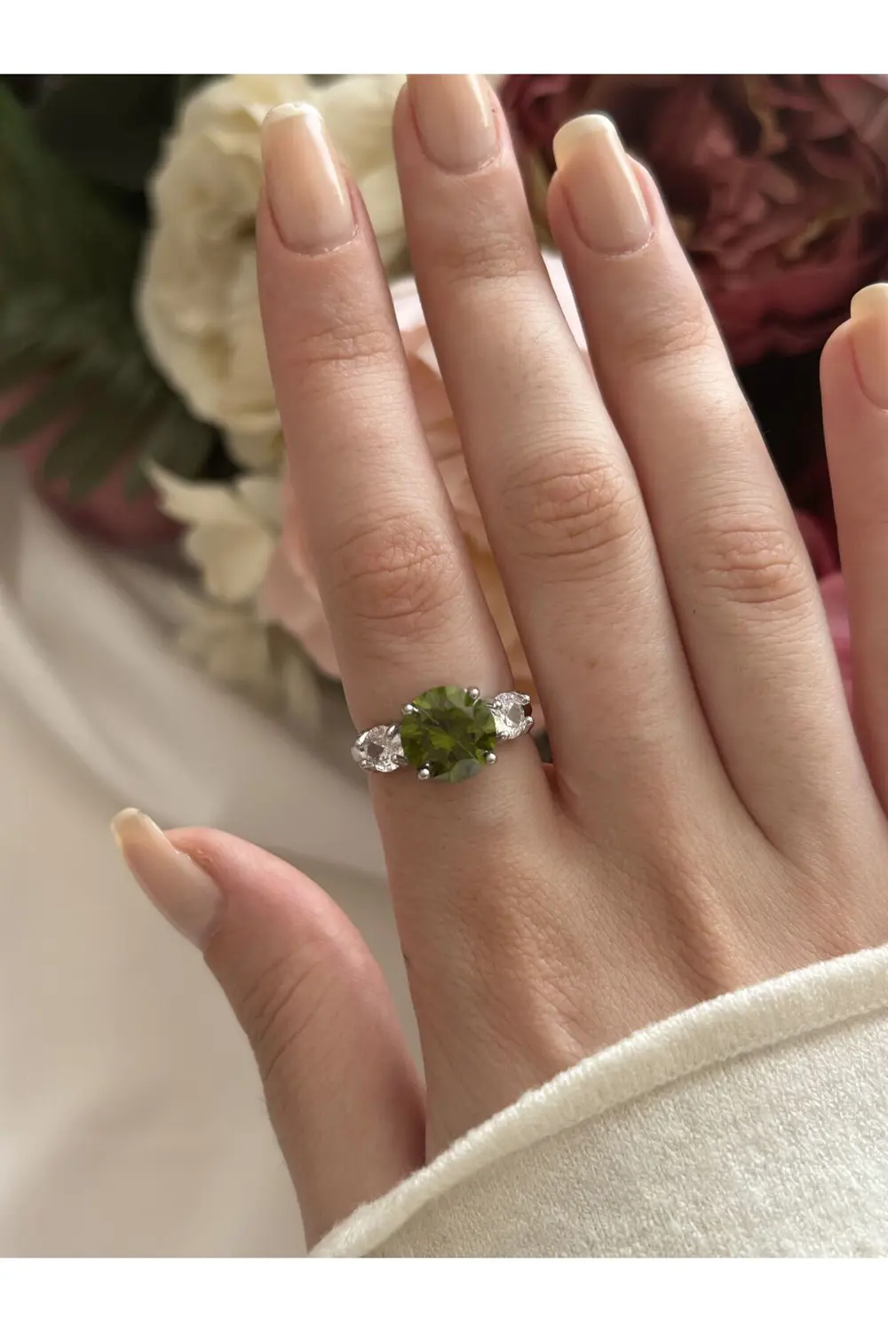 Atelier Emine Yeşil Zirkon Taş Yüzük