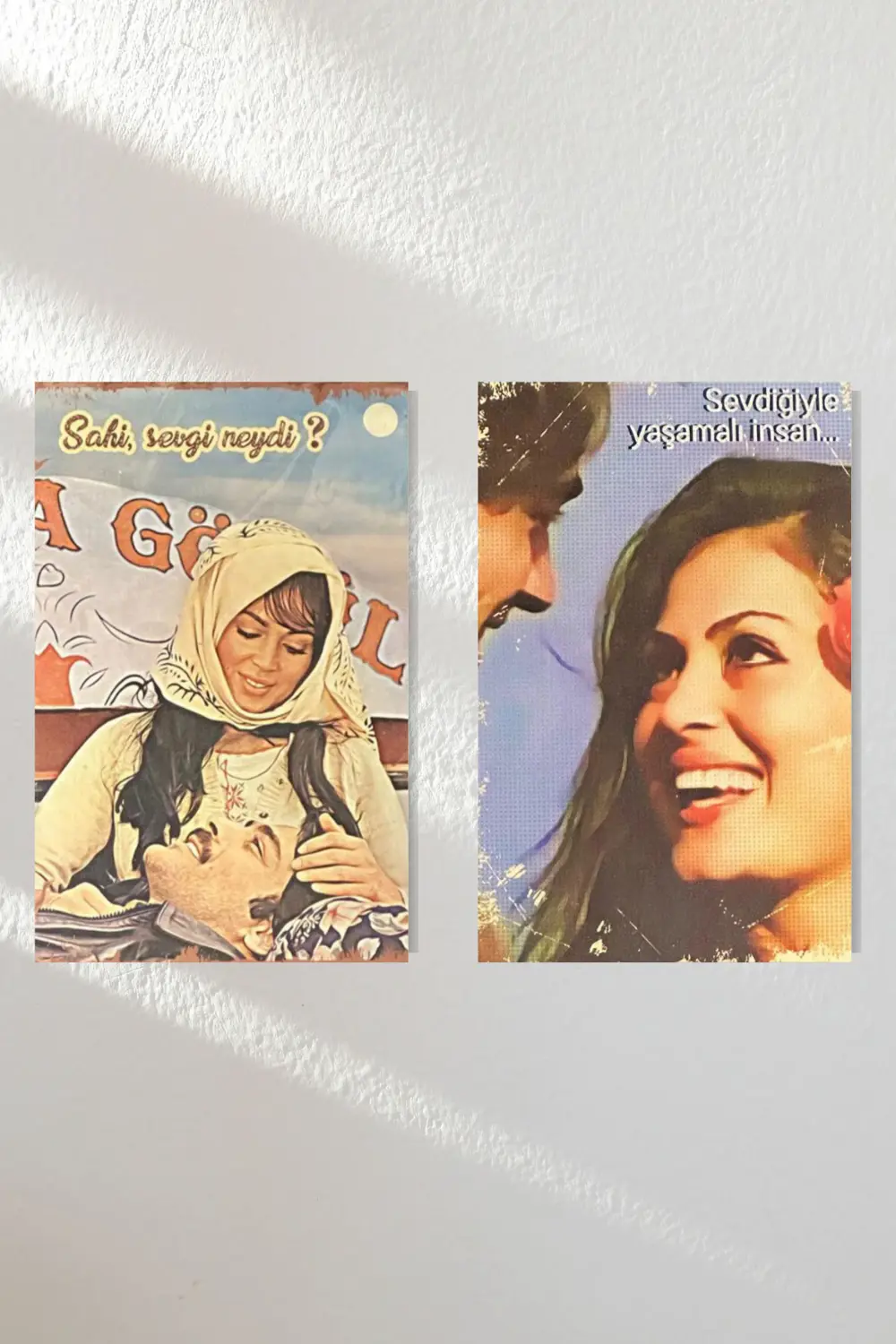 "yeşilçam 3" Ahşap Poster Ikili Set 20*15 Cm
