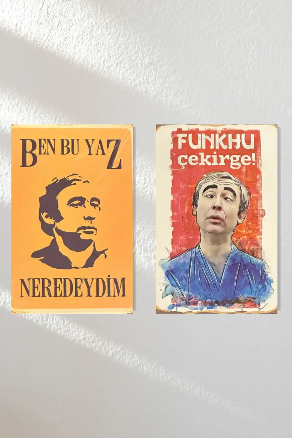 "yeşilçam 5" Ahşap Poster Ikili Set 20*15 Cm