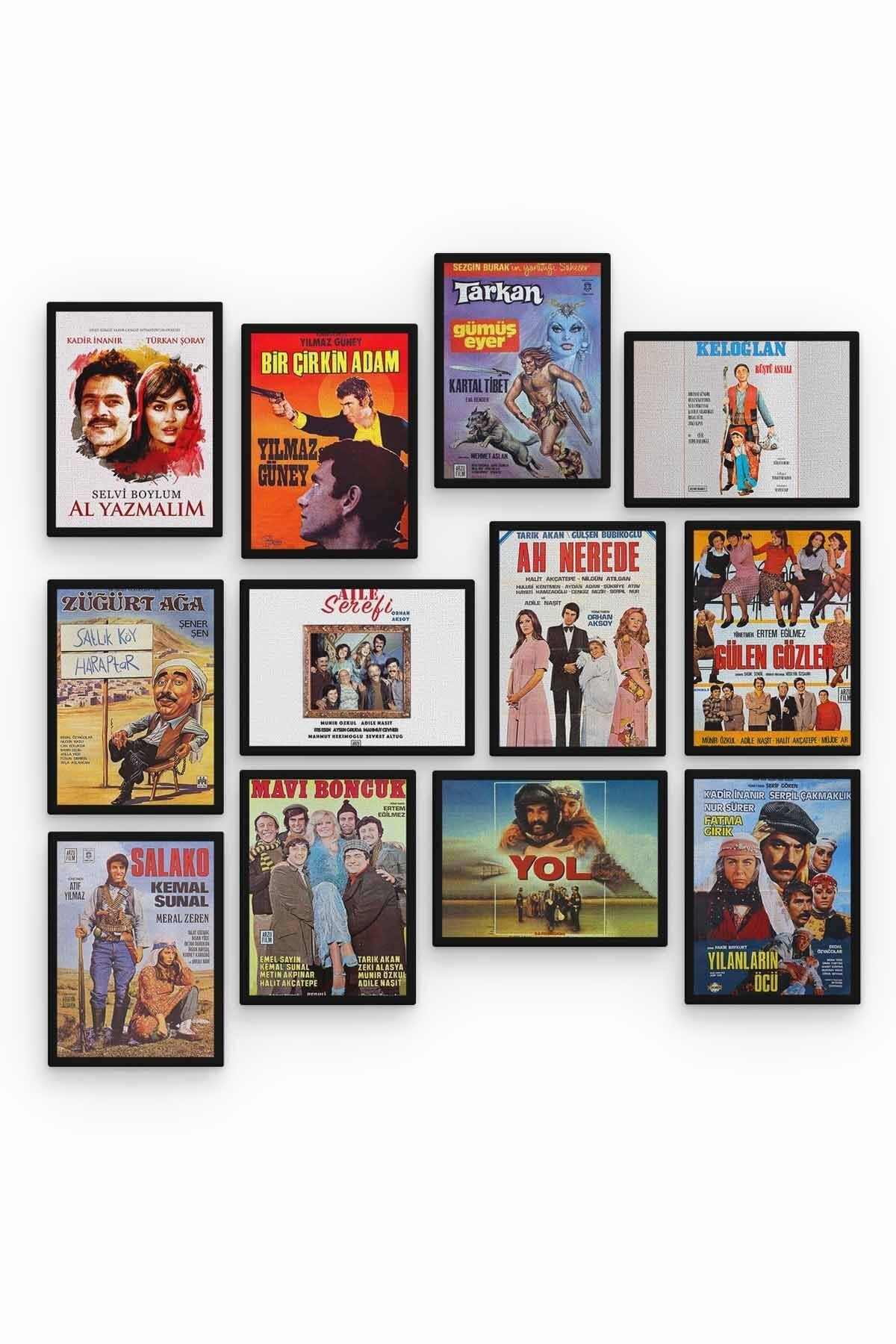 Yeşilçam Filmleri 12 Parça Ahşap Mdf Tablo Tgtb1265