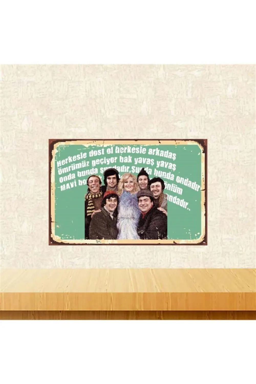 Yeşilçam Mavi Boncuk 20-30 Cm Retro Ahşap Poster
