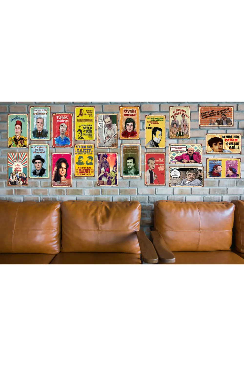 Yeşilçam Nostalji Seti 20 Adet 15x20 CM Retro Ahşap Poster Seti