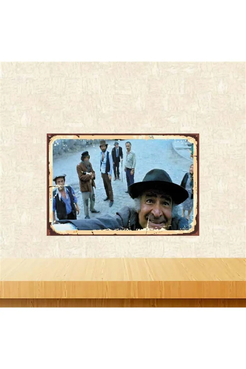 Yeşilçam Selfie 20-30 cm Retro Ahşap Poster Tkfx3947
