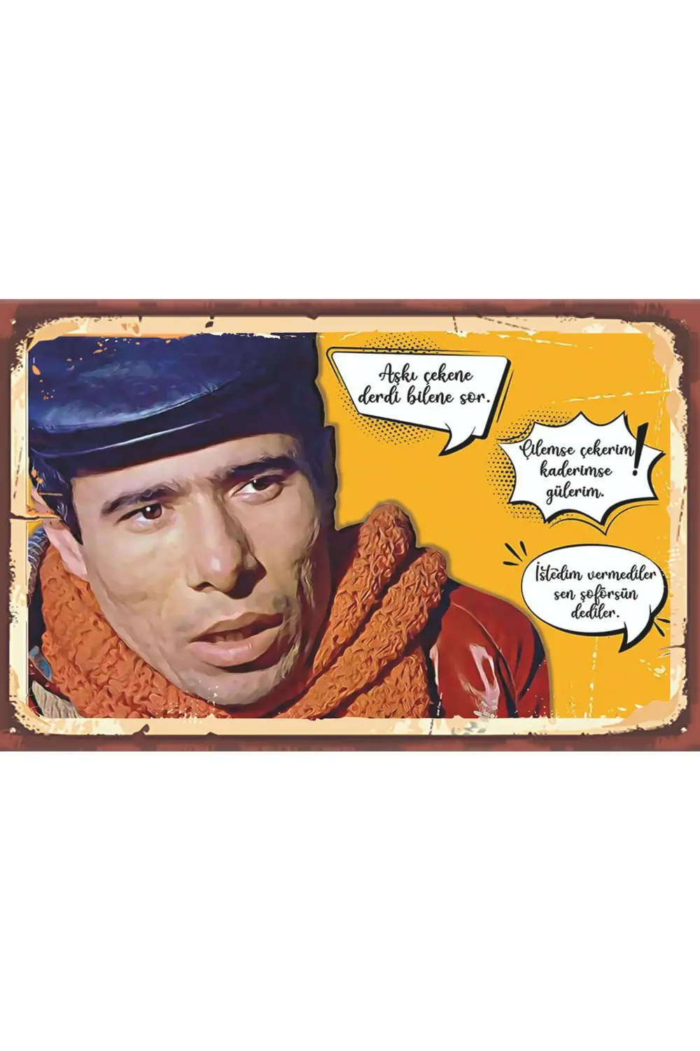 Yeşilçam Temalı Retro Ahşap Poster