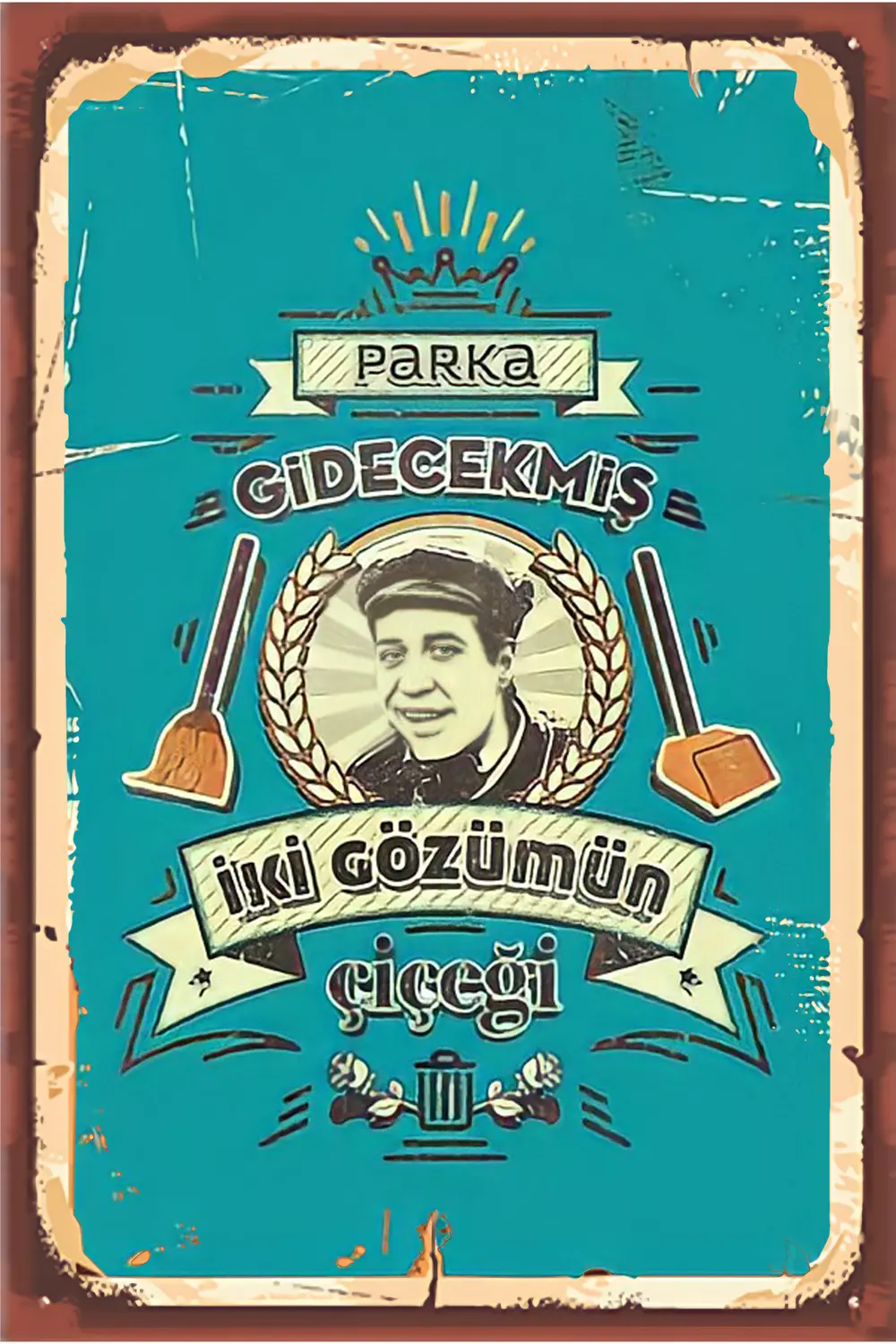 Yeşilçam Temalı Retro Ahşap Poster