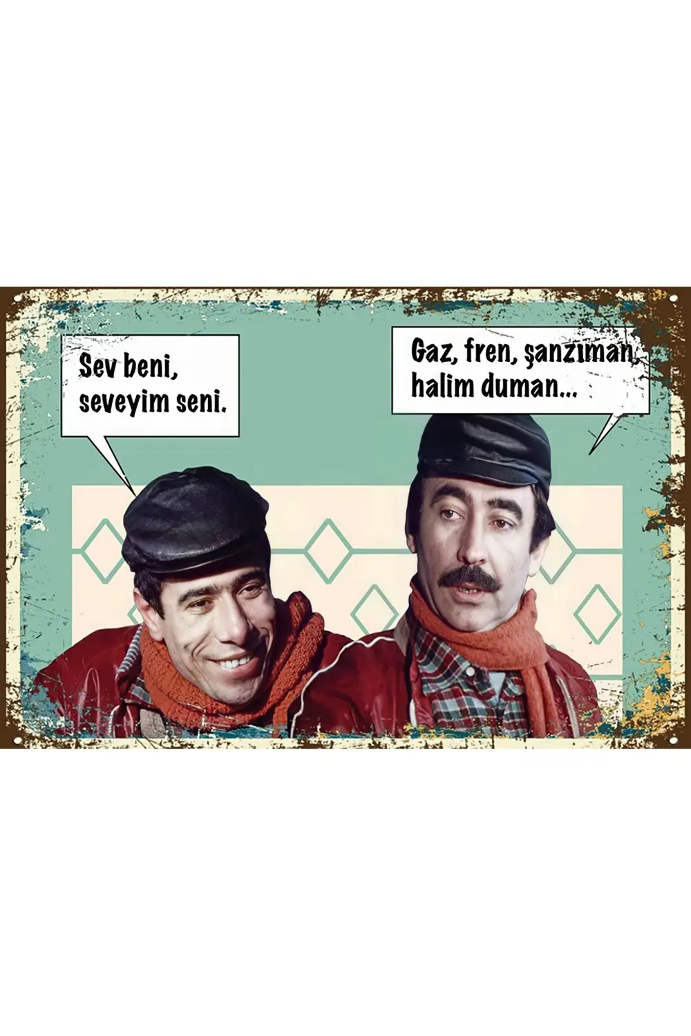 Yeşilçam Temalı Retro Ahşap Poster