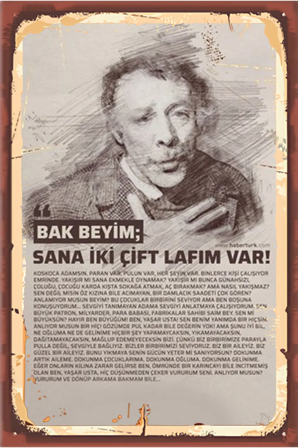 Yeşilçam Temalı Retro Ahşap Poster