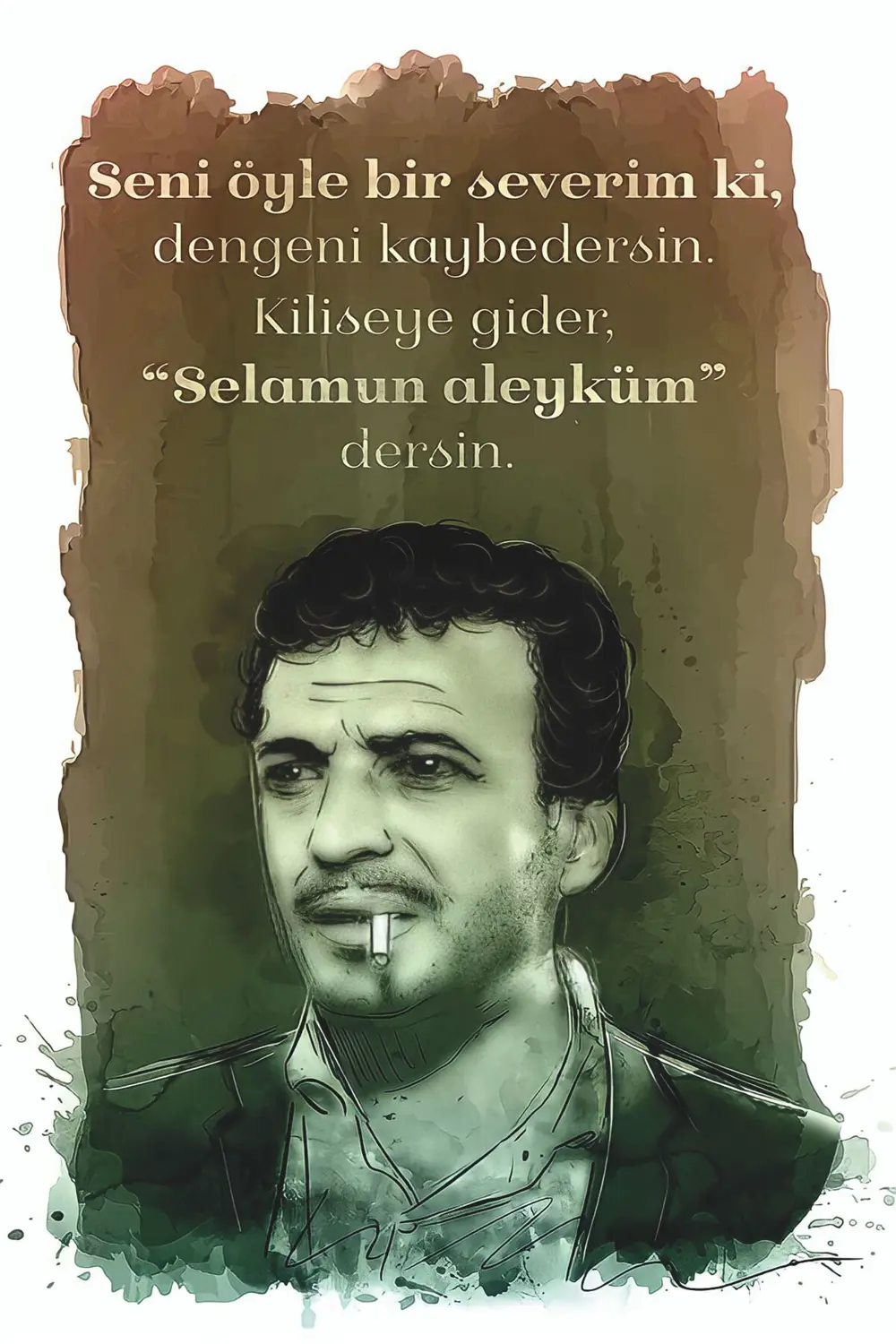 Yeşilçam Temalı Retro Ahşap Poster