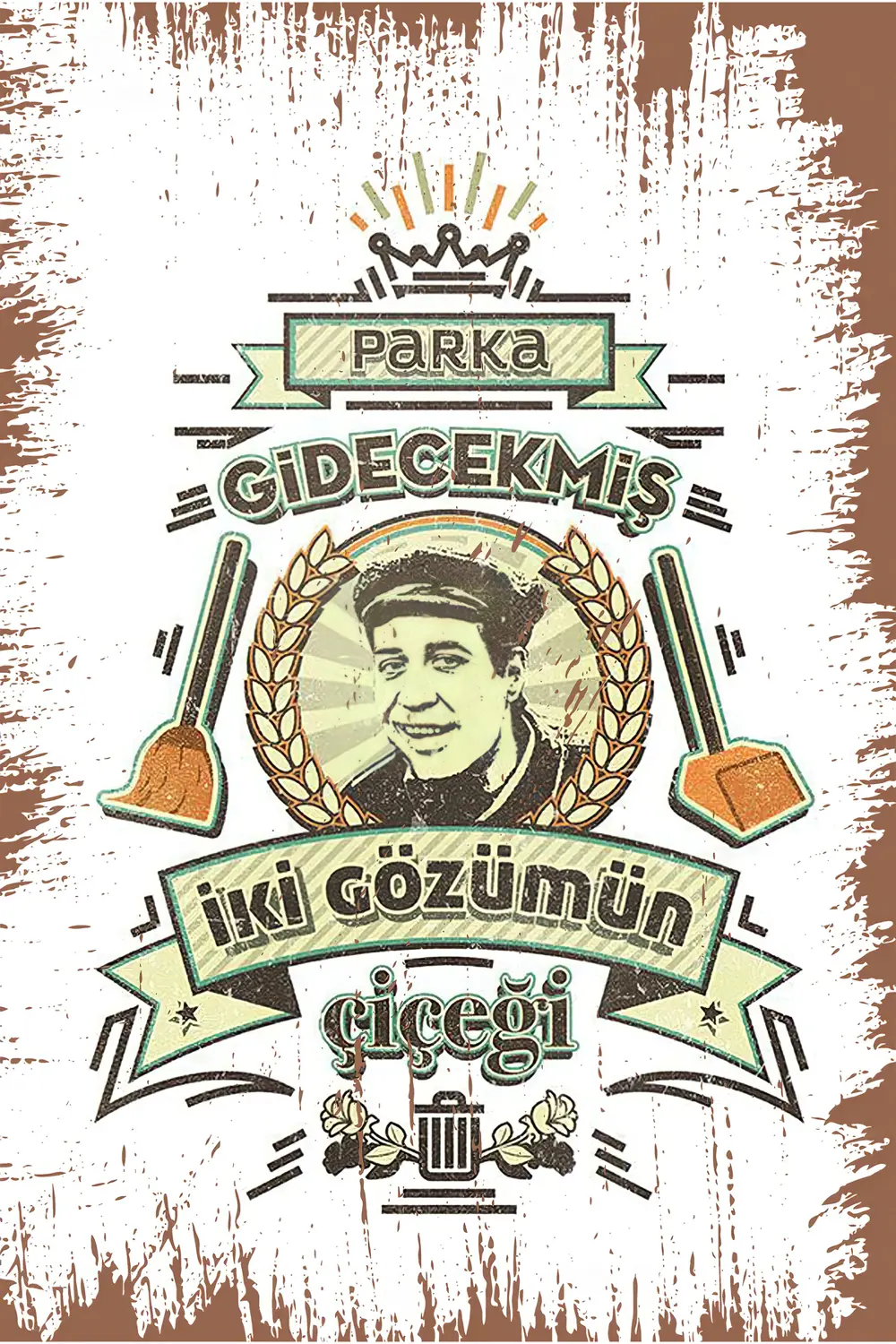 Yeşilçam Temalı Retro Ahşap Poster