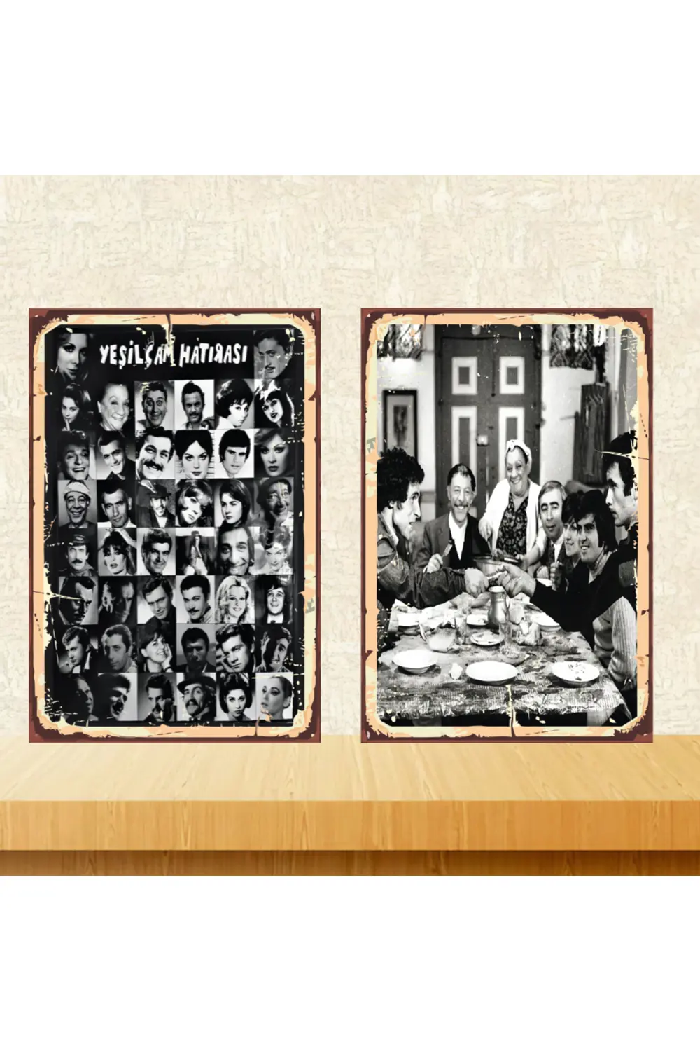 Yeşilçam Temalı Temalı 2 Adet 20x30 CM MDF Ahşap Tablo Seti 02910