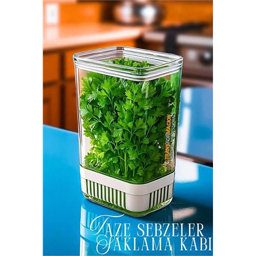 Yeşillik Saklama Kabı - Taze Yeşillik İçin - Soğan Maydanoz vb Ye