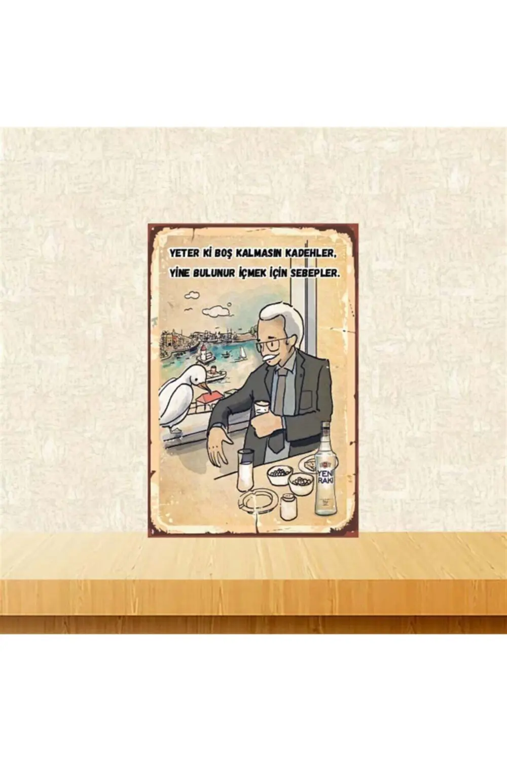 Yeter Ki Boş Kalmasın 20-30 Cm Retro Ahşap Poster Tkfx4322