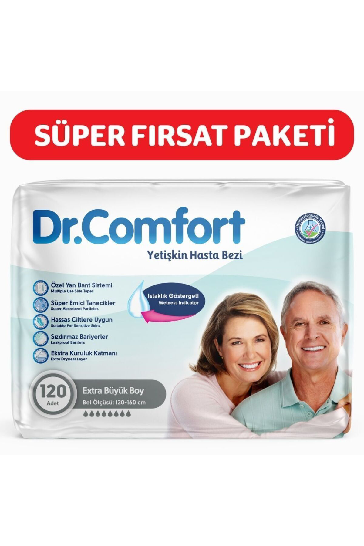 Yetişkin Bel Bantlı Hasta Bezi Ekstra Large 120 Adet