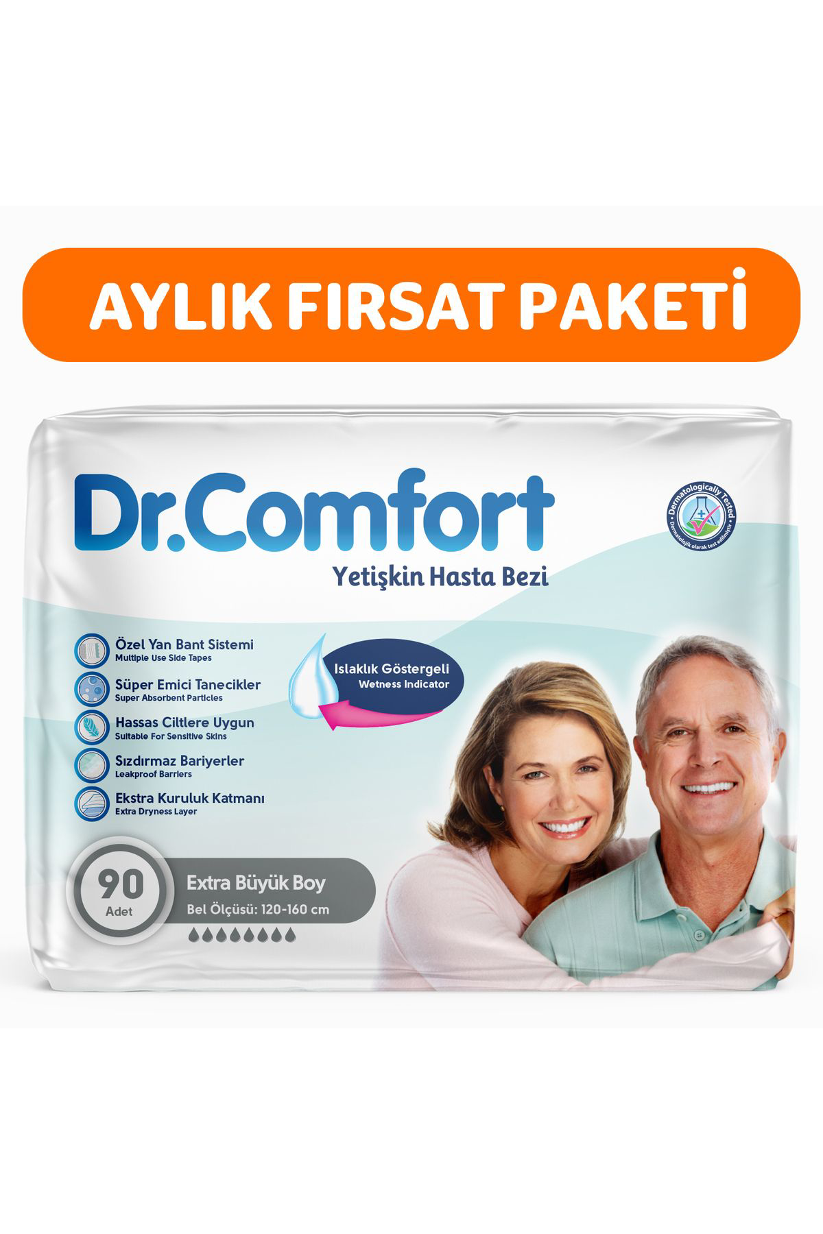 Dr.Comfort Yetişkin Bel Bantlı Hasta Bezi Ekstra Large 90 Adet