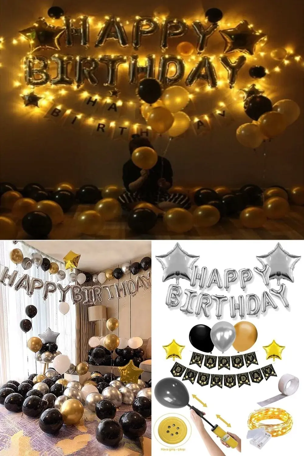 Parti Kırtasiye Yetişkin Doğum Günü Seti İşıklı Doğum Günü Seti Pompa