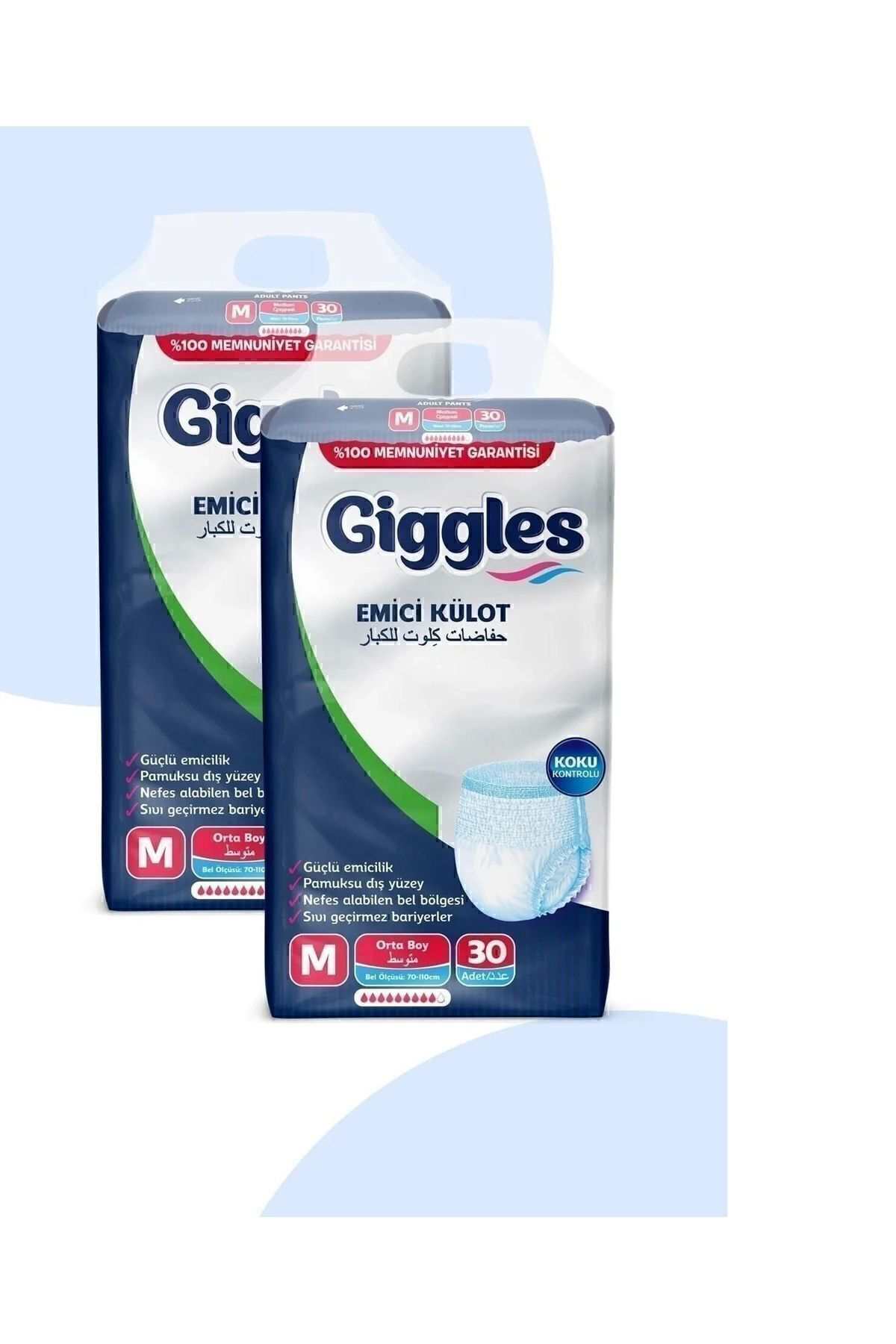 Giggles Yetişkin Emici Külot Medium 30'Lu 2 Paket (60 Adet)