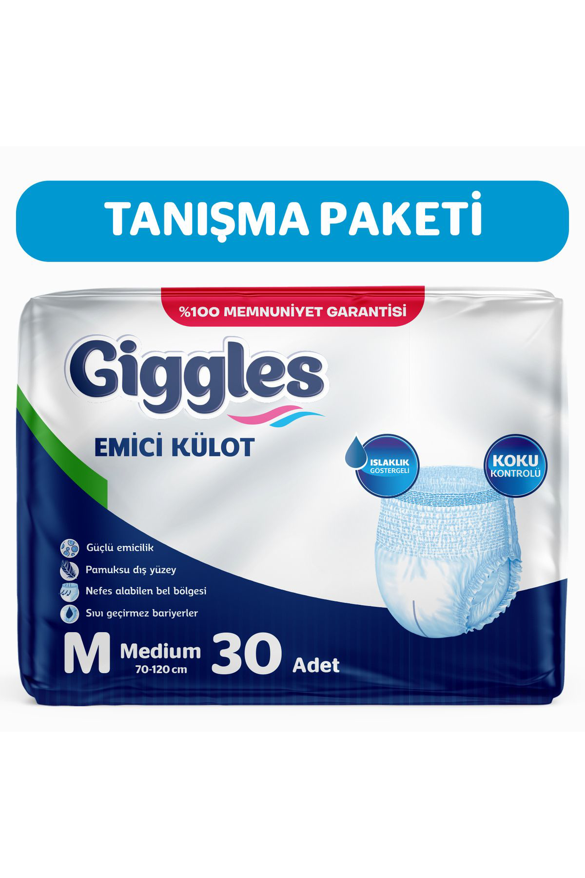 Yetişkin Emici Külot Medium 30'lu 1 Paket (30 ADET)