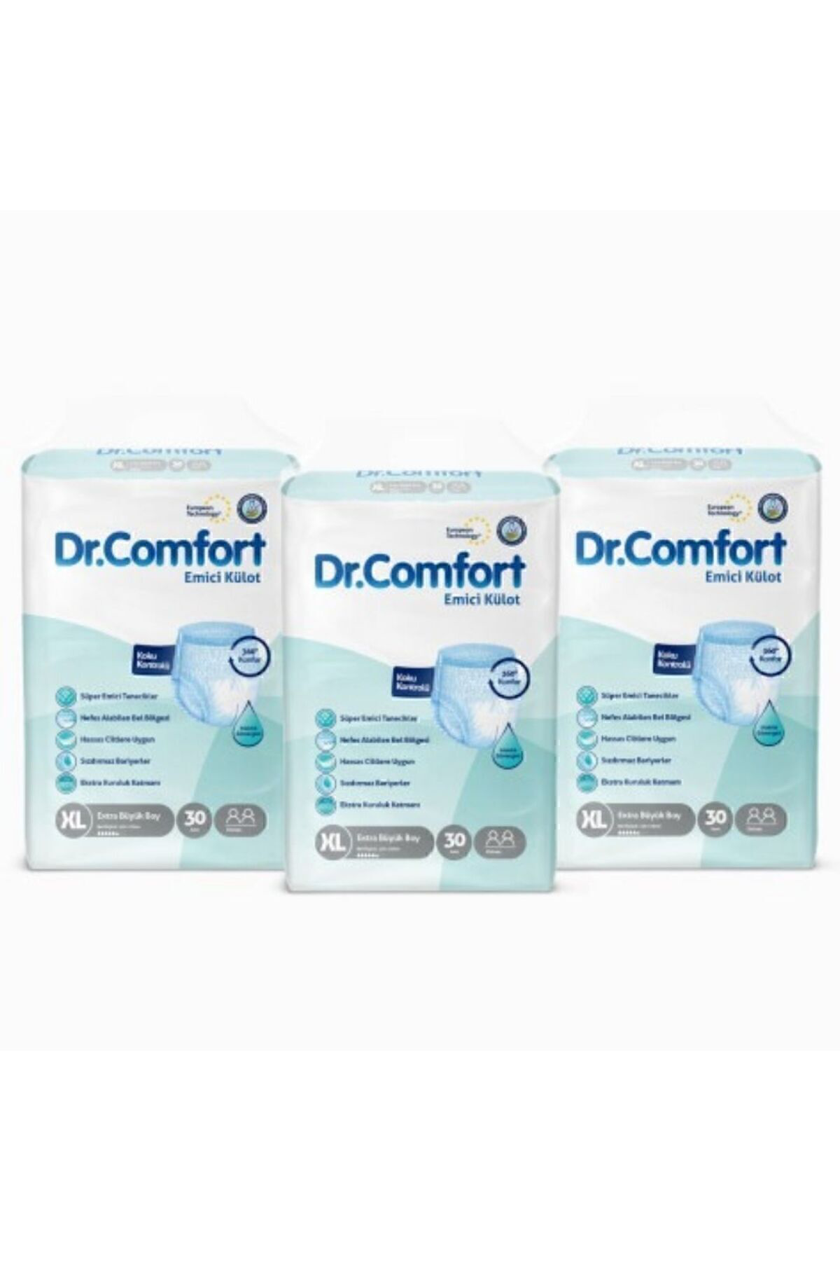 Dr.Comfort Yetişkin Emici Külot Ekstra Large 30'Lu 3 Paket 90 Adet