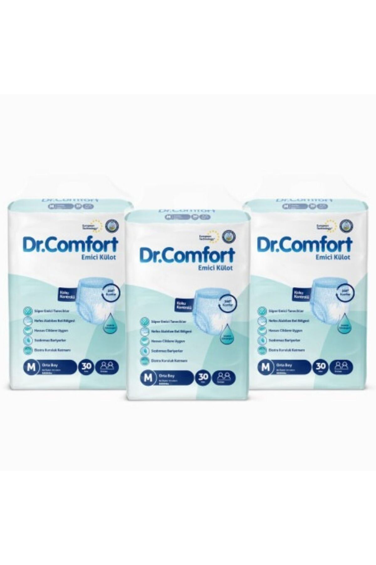 Yetişkin Emici Külot Medium30'lu 3 Paket 90 Adet