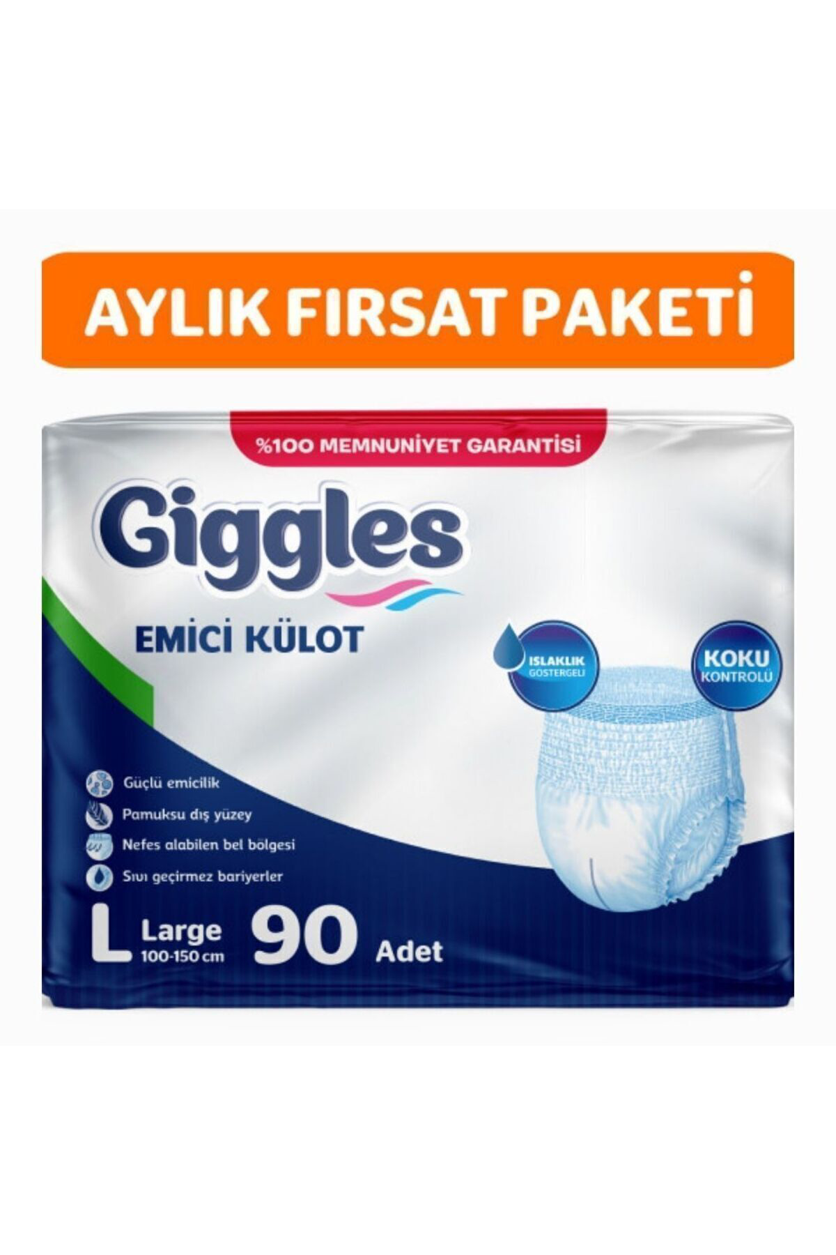 Yetişkin Emici Külot Large 30'lu 3 Paket 90 Adet
