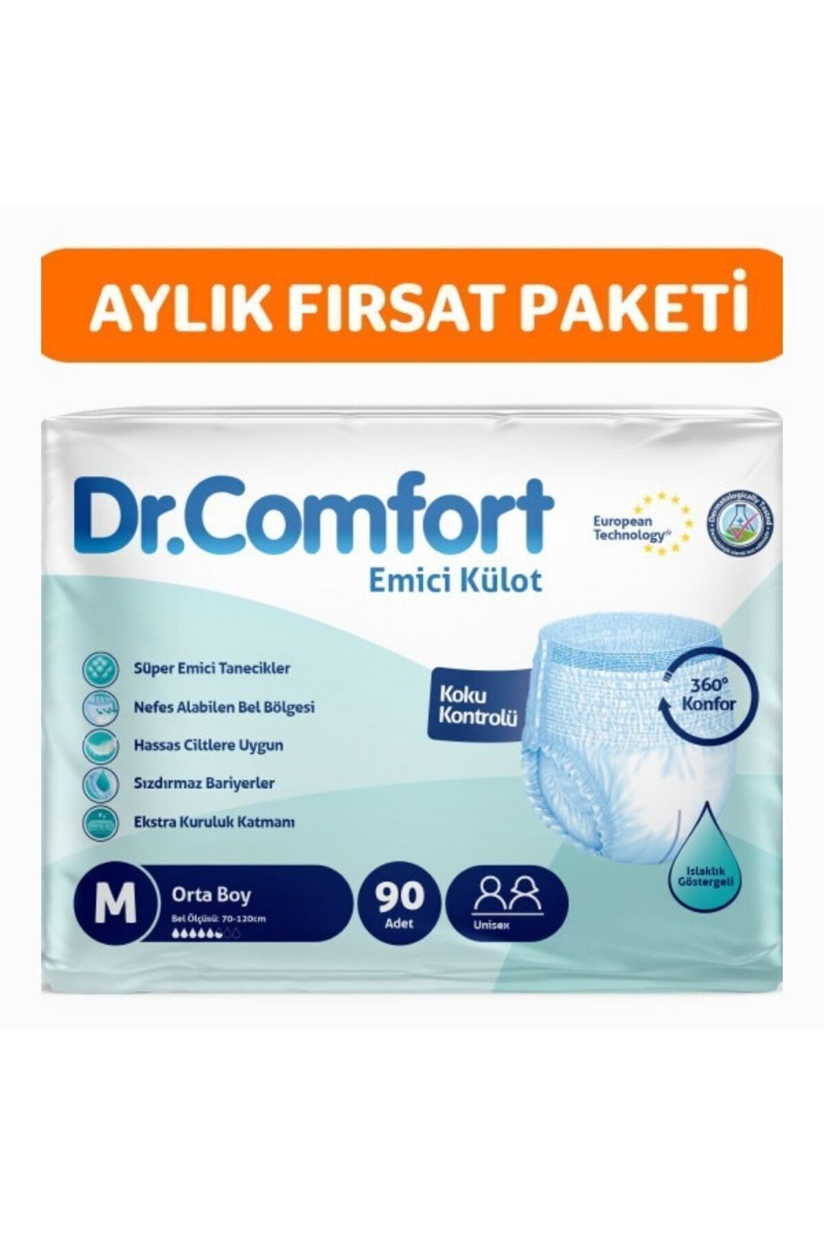 Yetişkin Emici Külot Medium30'lu 3 Paket 90 Adet