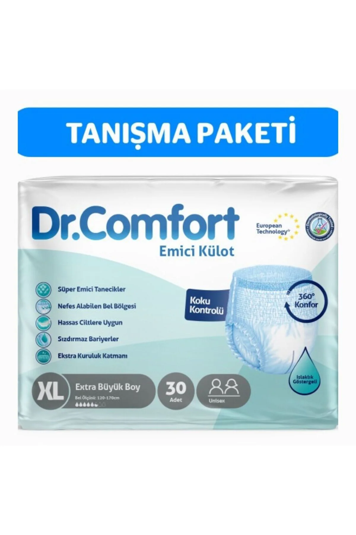 Yetişkin Emici Külot Ekstra Large 30'lu 1 paket 30 adet