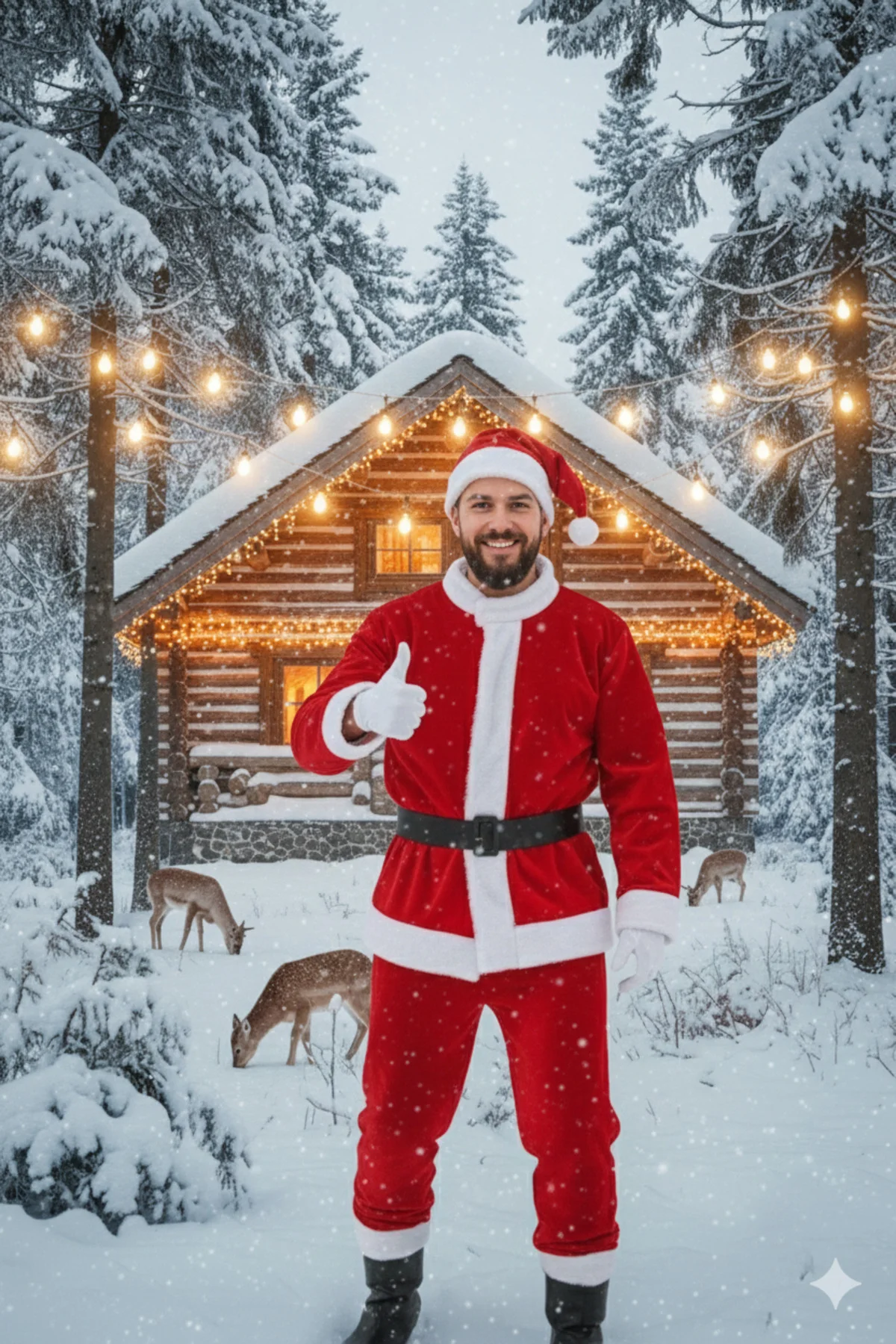 Yetışkın Erkek Kırmızı Şapka Beyaz Yılbaşı Temalı Noel Partisi Ko