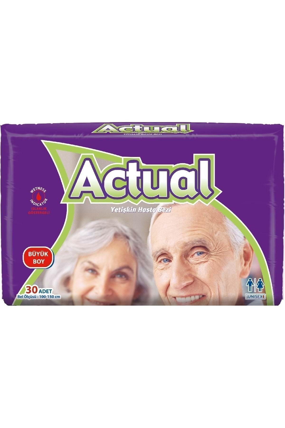 Actual Yetişkin Hasta Bezi Bel Bantli L-Büyük 90 Adet (3Pk*30)