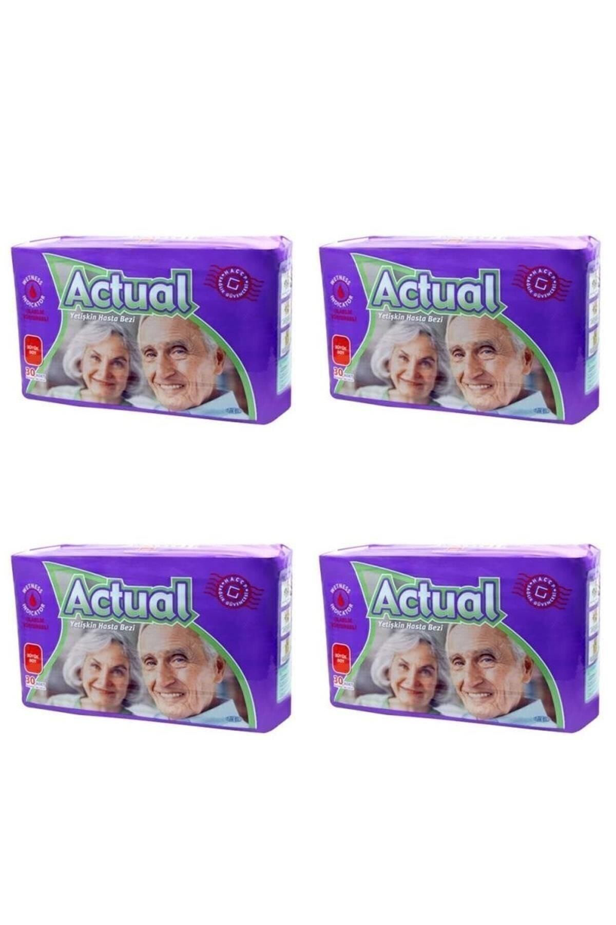 Actual Yetişkin Hasta Bezi Bel Bantli L-Büyük 120 Adet (4Pk*30)