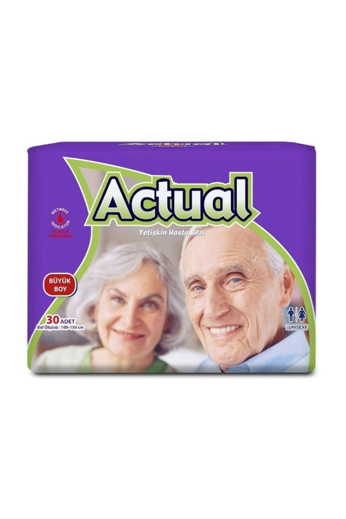 Actual Yetişkin Hasta Bezi Büyük Boy L Large Cirtcirtli Bel 30'Lu