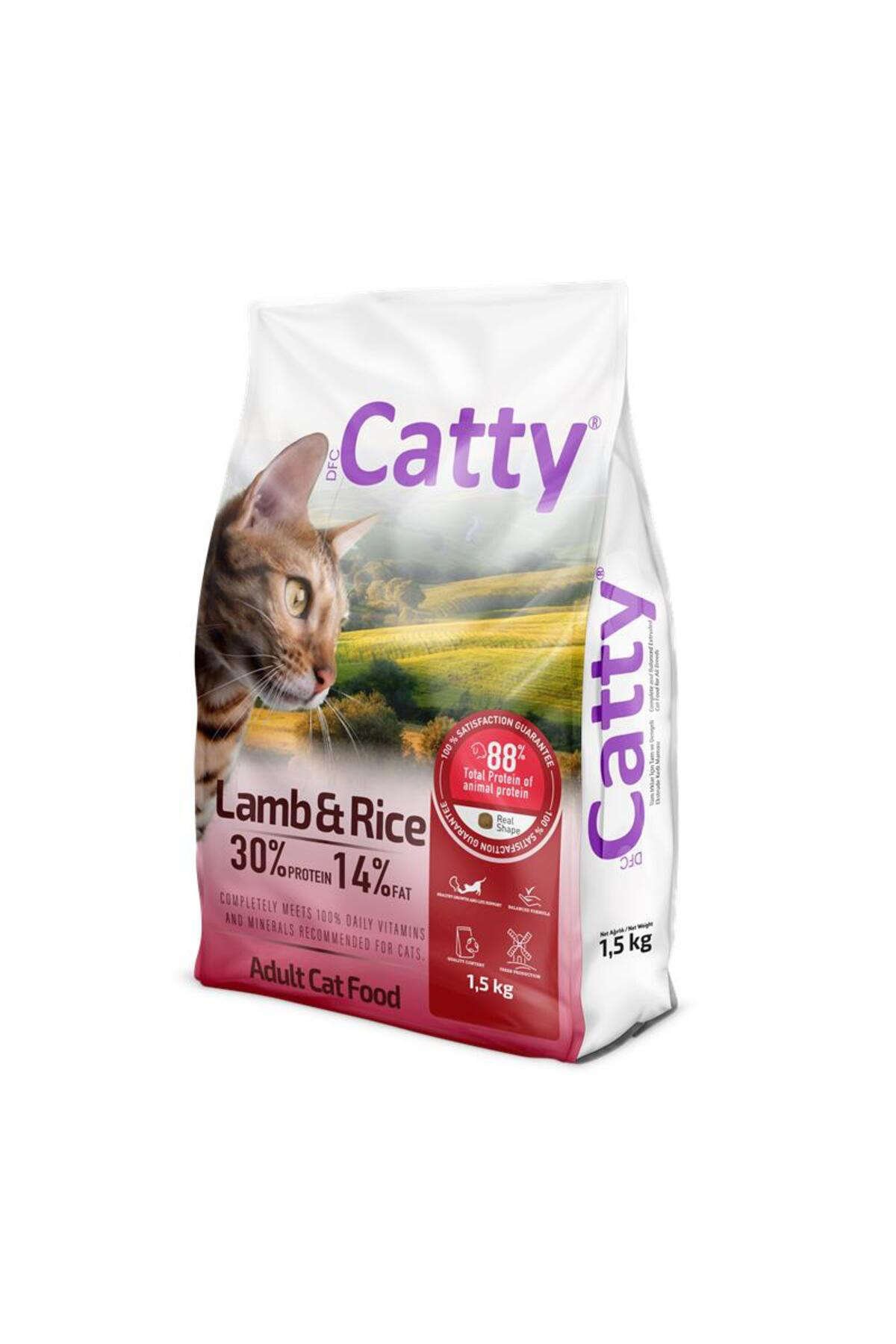 Catty Yetişkin Kedi Maması Kuzulu & Pirinçli 1,5 Kg