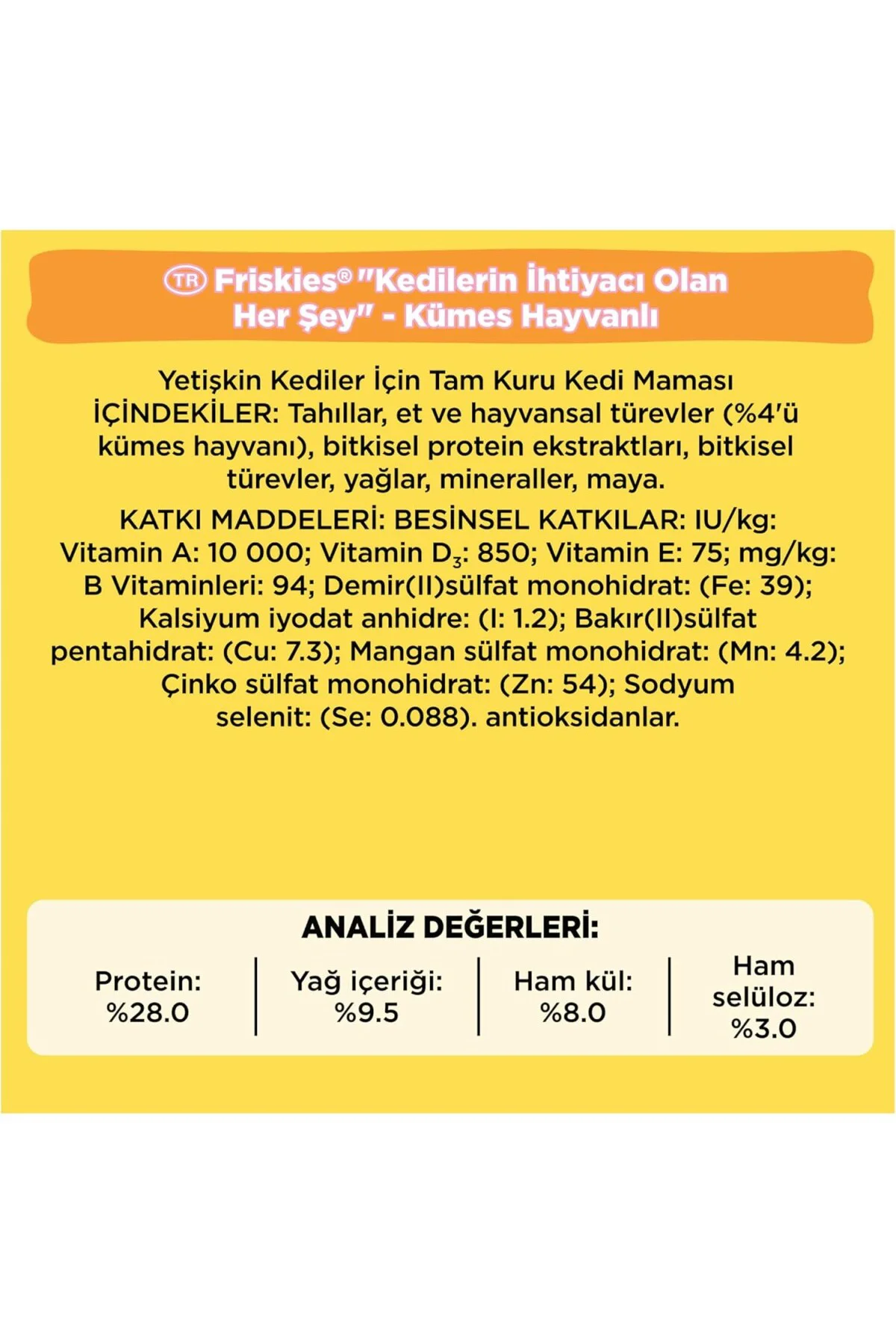 Yetişkin Kediler İçin Kümes Hayvanlı Kuru Mama 15 Kg