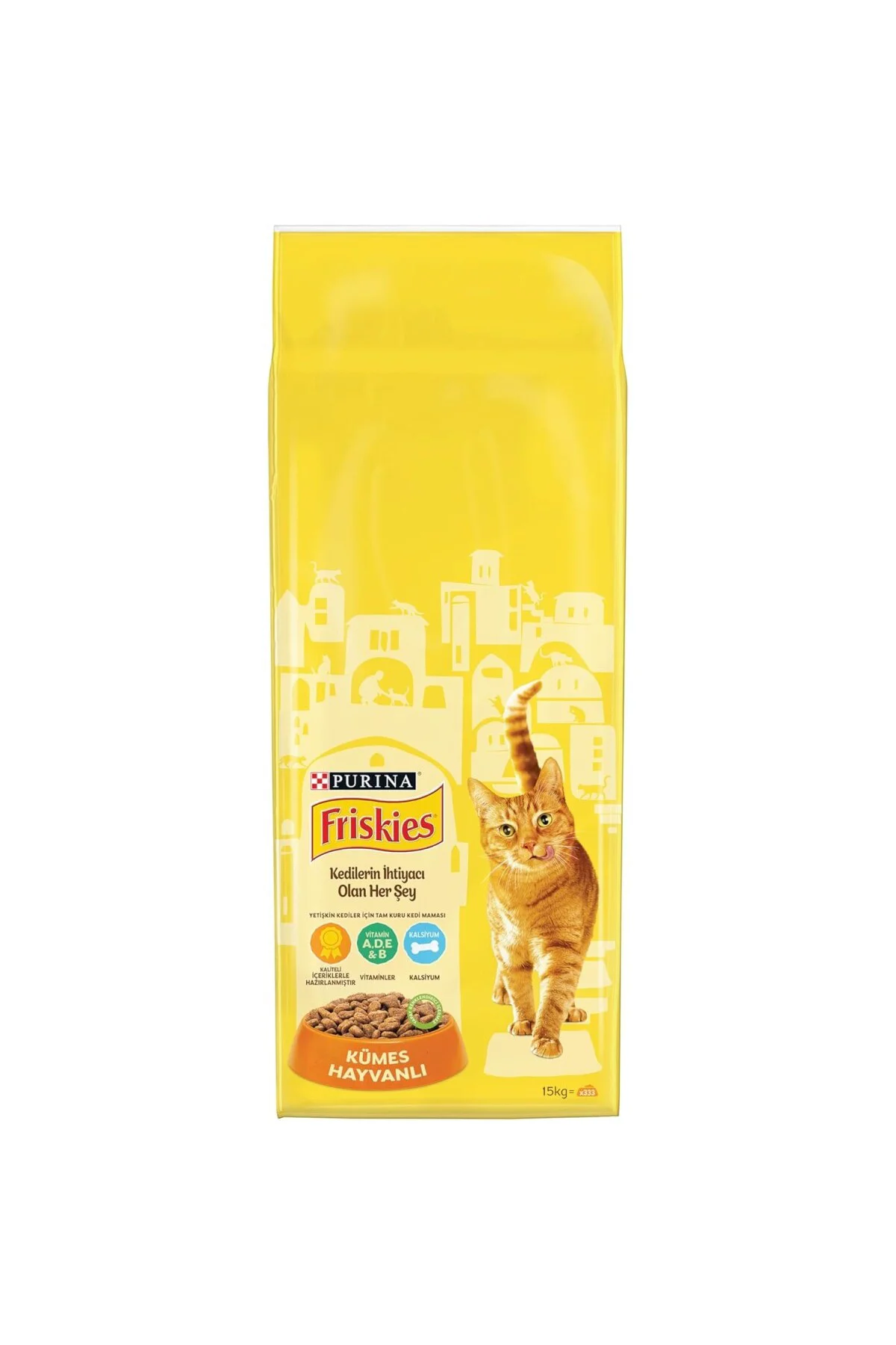 Yetişkin Kediler İçin Kümes Hayvanlı Kuru Mama 15 Kg
