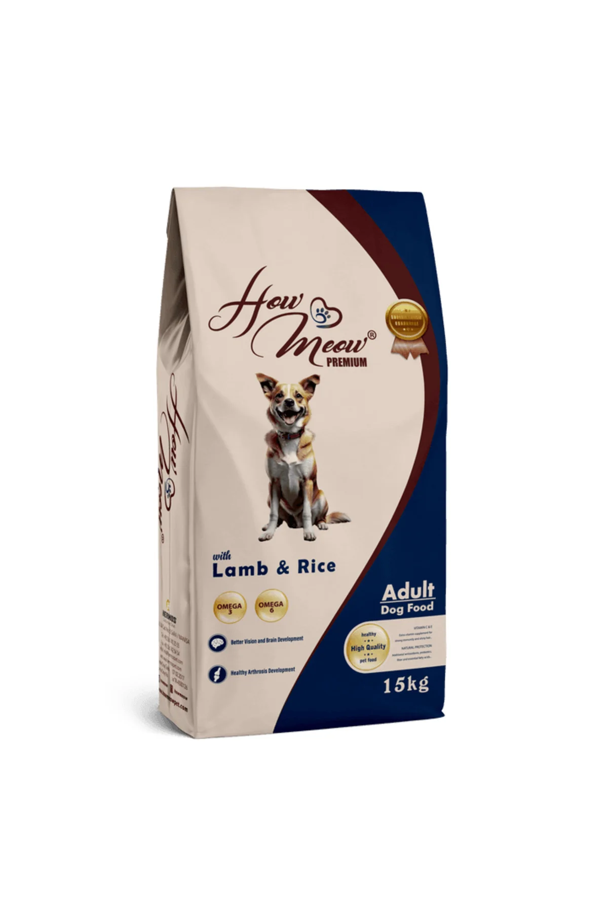 YETİŞKİN KÖPEK KURU MAMASI KUZULU ve PİRİNÇLİ 15 KG