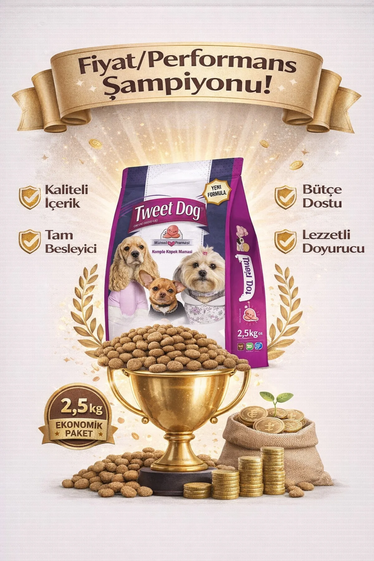 Yetişkin Köpek Maması Kuzu Etli 2 x 2,5 Kg