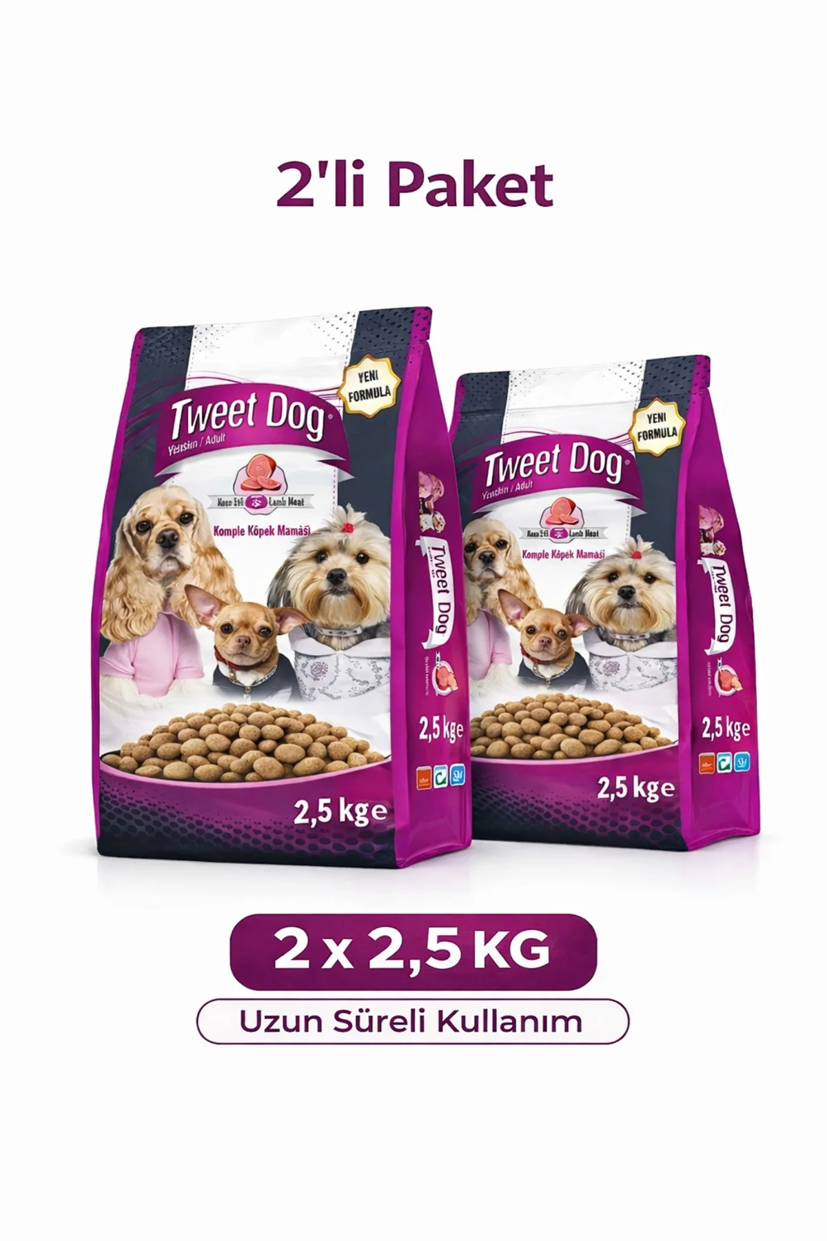 Yetişkin Köpek Maması Kuzu Etli 2 x 2,5 Kg