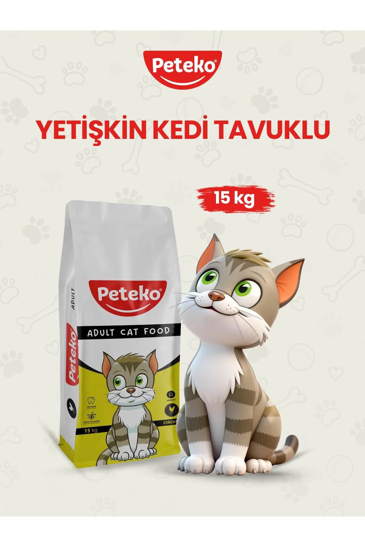Yetişkin Tavuklu Kedi Maması 15 Kg